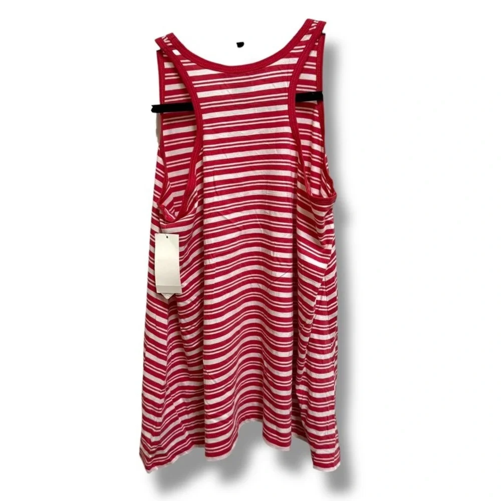 Ralph Lauren Girls Tank Top XL 16 Red White Striped NWT Sleeveless Tee Cotton‎